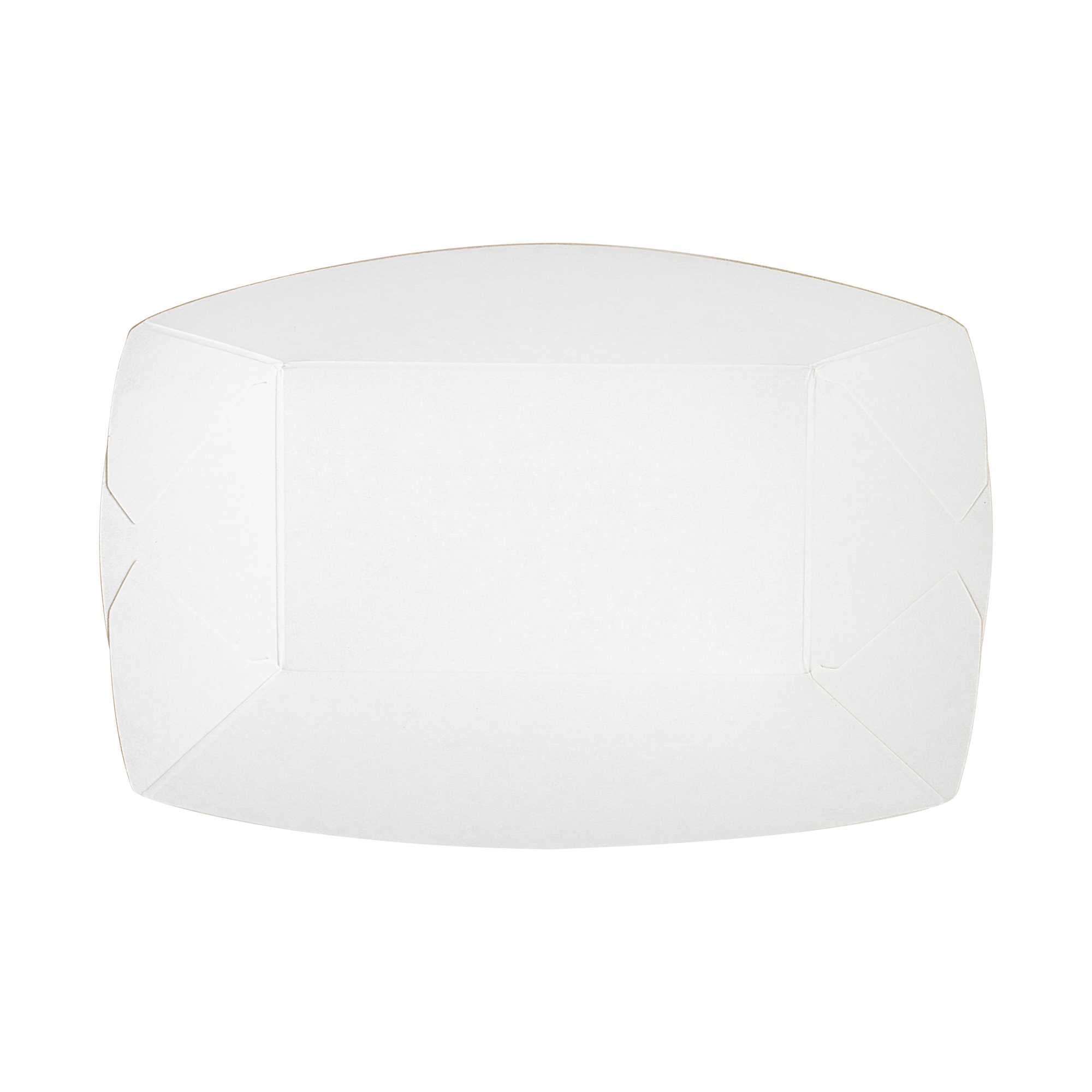 Bio Tek 6 oz White Paper #40 Food Tray / Boat - 5" x 4" x 1 1/2" - 400 count box