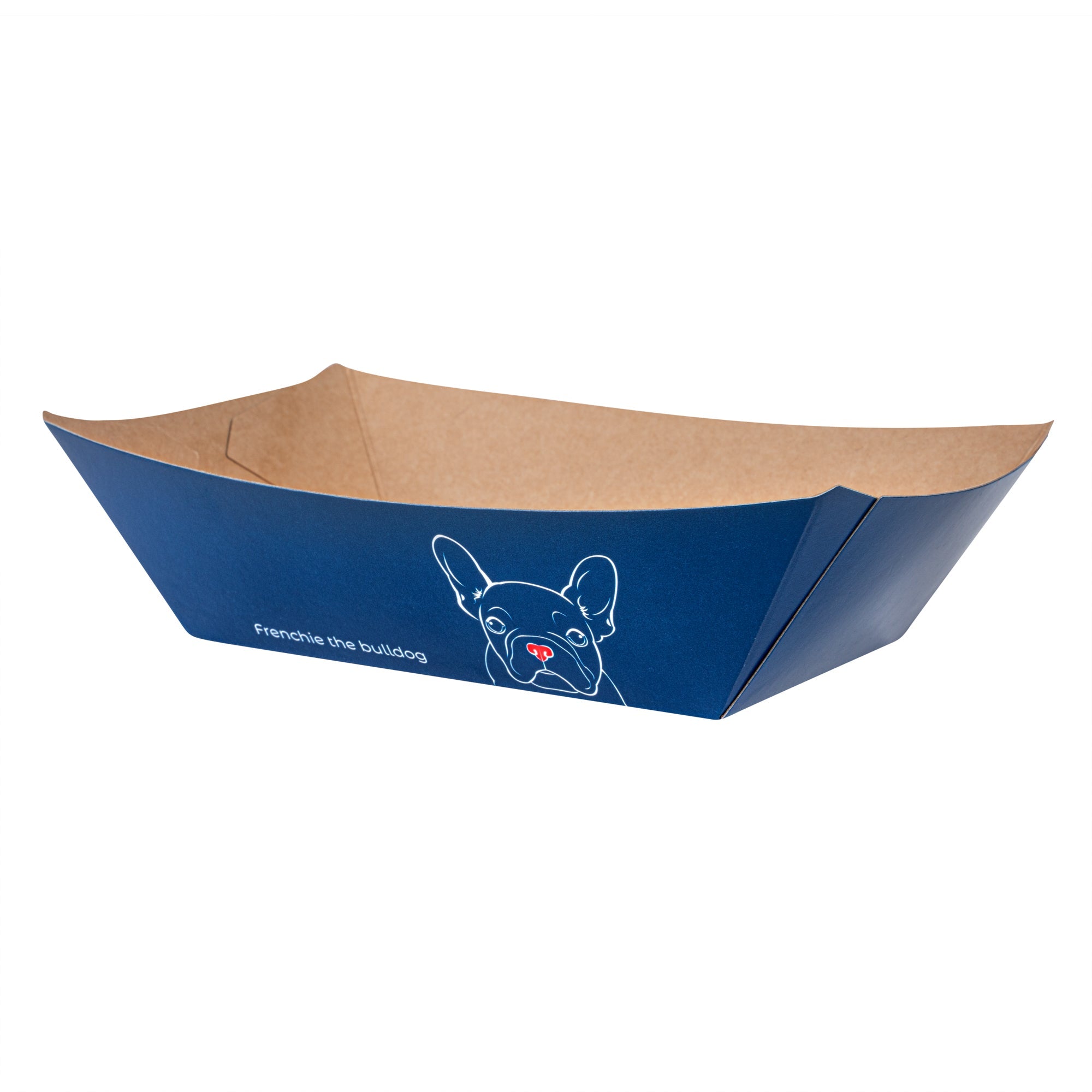Bio Tek 1/2 lb Frenchie Paper #50 Food Tray / Boat - 4 1/4" x 2 3/4" x 1 1/2" - 400 count box