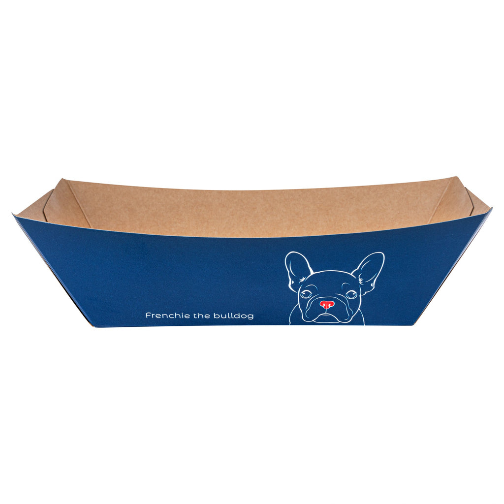 Bio Tek 1/2 lb Frenchie Paper #50 Food Tray / Boat - 4 1/4" x 2 3/4" x 1 1/2" - 50 count box