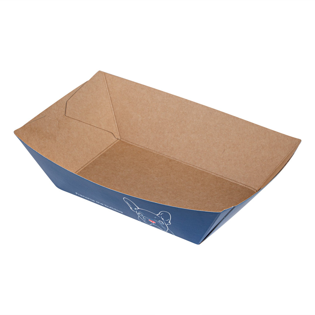 Bio Tek 1/2 lb Frenchie Paper #50 Food Tray / Boat - 4 1/4" x 2 3/4" x 1 1/2" - 400 count box