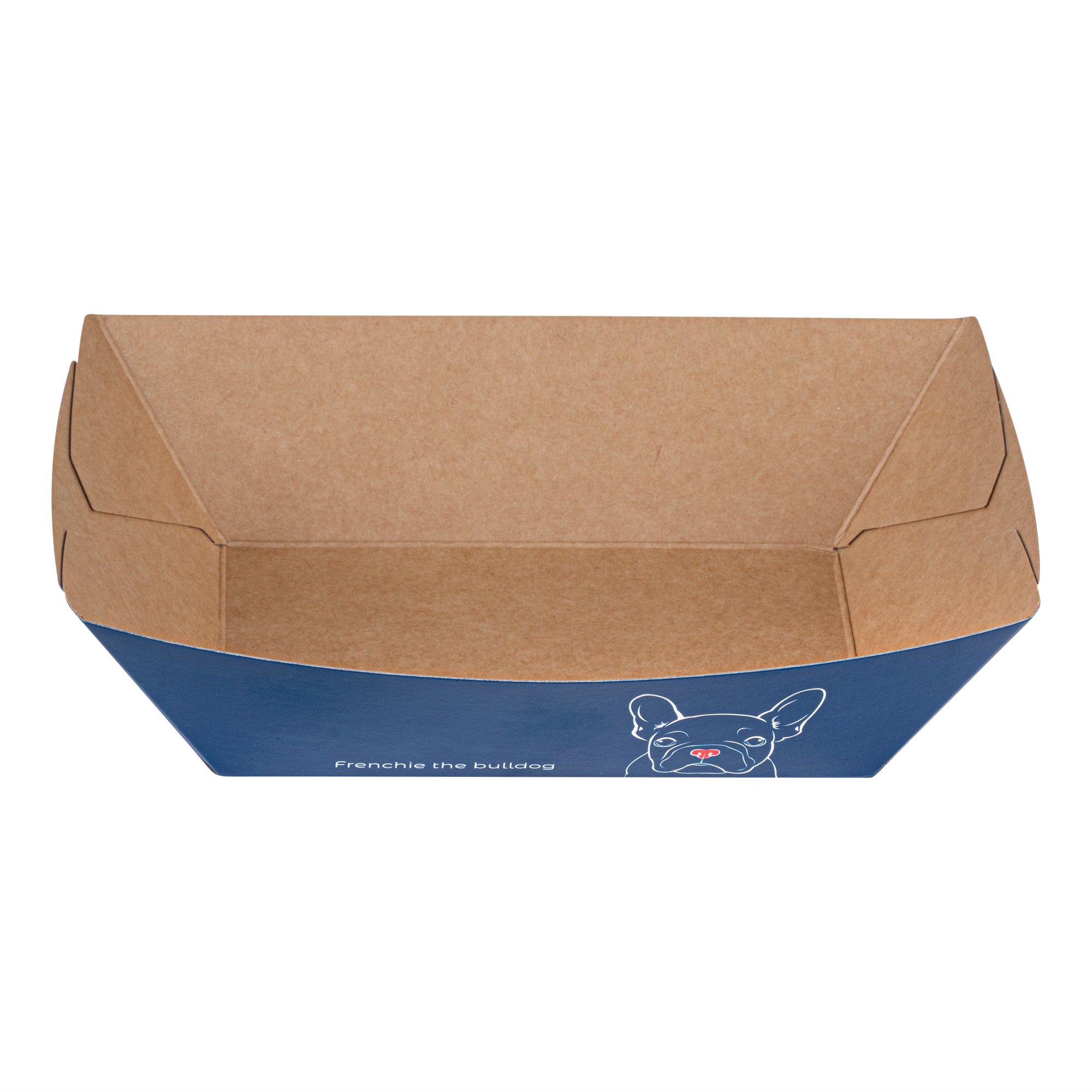 Bio Tek 1/2 lb Frenchie Paper #50 Food Tray / Boat - 4 1/4" x 2 3/4" x 1 1/2" - 400 count box