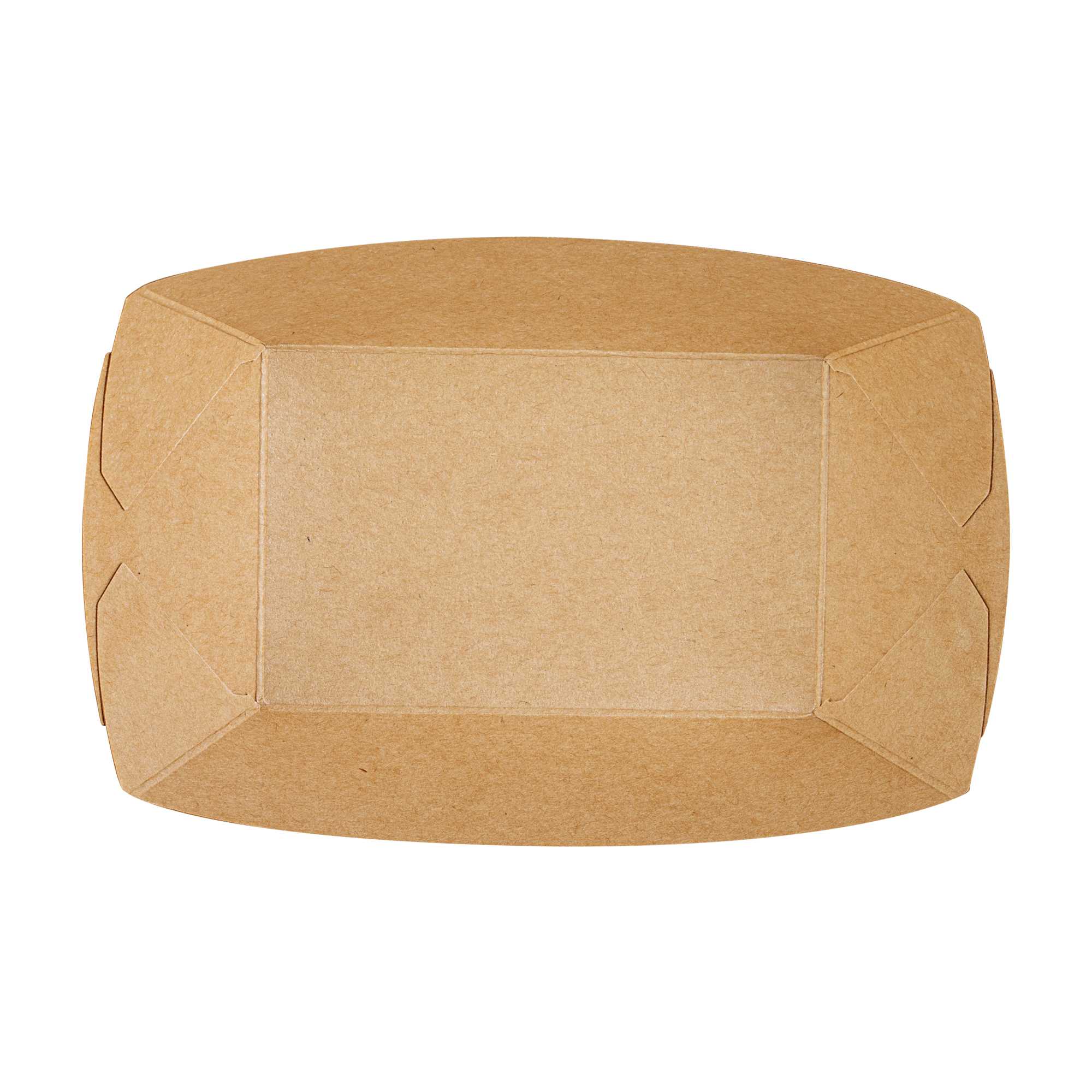 Bio Tek 1/2 lb Kraft Paper #50 Food Tray / Boat - 4 1/4" x 2 3/4" x 1 1/2" - 400 count box