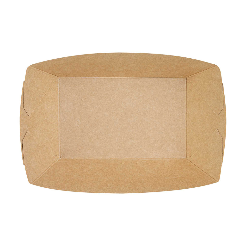 Bio Tek 1/2 lb Newsprint Paper #50 Food Tray / Boat - 4 1/4" x 2 3/4" x 1 1/2" - 400 count box