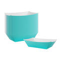 Bio Tek 1/2 lb Turquoise Paper #50 Food Tray / Boat - 4 1/4" x 2 3/4" x 1 1/2" - 50 count box