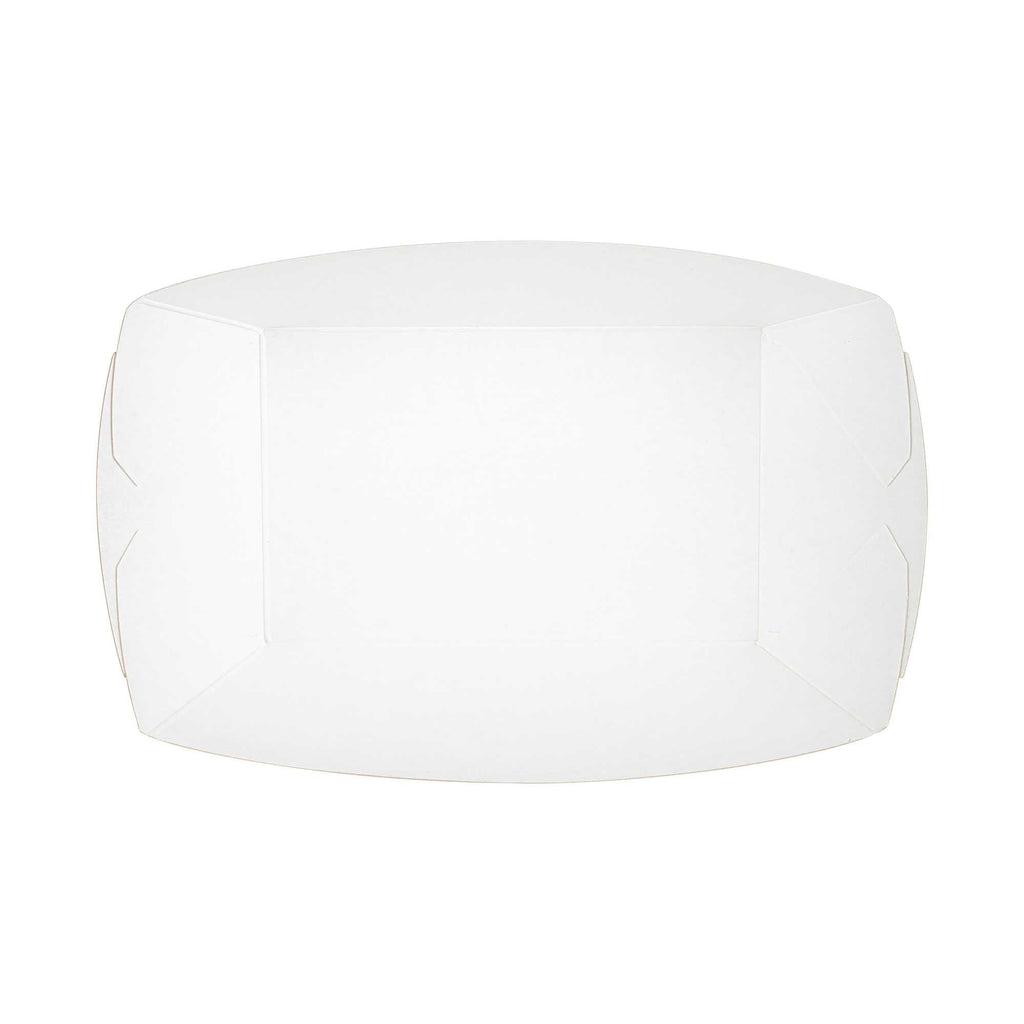 Bio Tek 1/2 lb White Paper #50 Food Tray / Boat - 4 1/4" x 2 3/4" x 1 1/2" - 400 count box