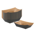 Bio Tek 1 lb Black Paper #100 Food Tray / Boat - 5 1/2" x 3 1/2" x 2" - 50 count box