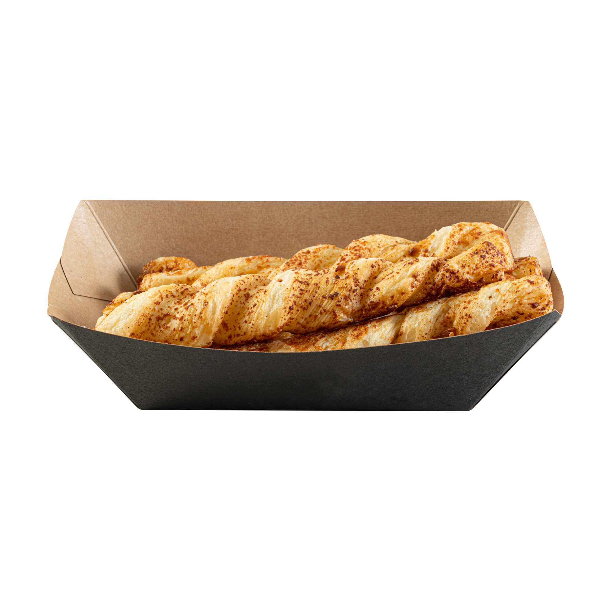 Bio Tek 1 lb Black Paper #100 Food Tray / Boat - 5 1/2" x 3 1/2" x 2" - 200 count box