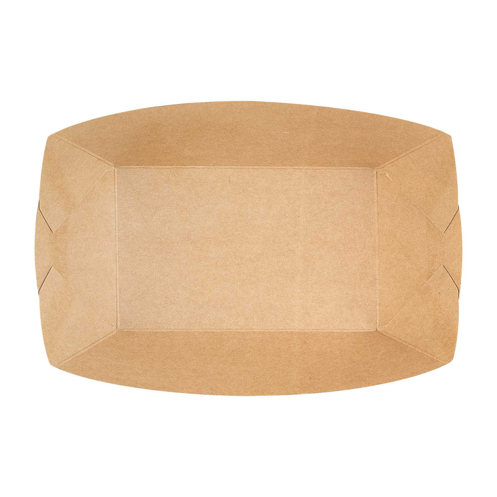 Bio Tek 1 lb Black Paper #100 Food Tray / Boat - 5 1/2" x 3 1/2" x 2" - 200 count box