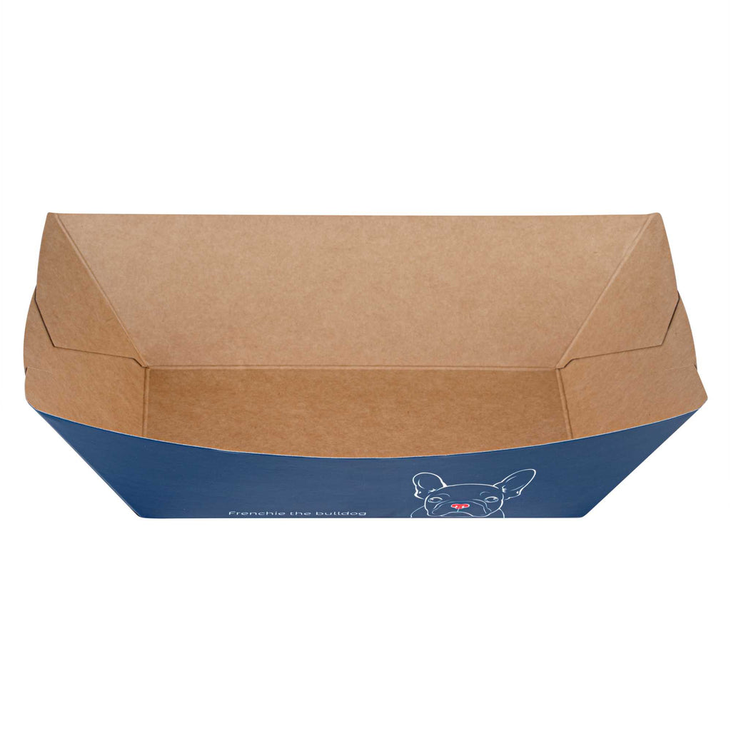 Bio Tek 1 lb Frenchie Paper #100 Food Tray / Boat - 5 1/2" x 3 1/2" x 2" - 50 count box
