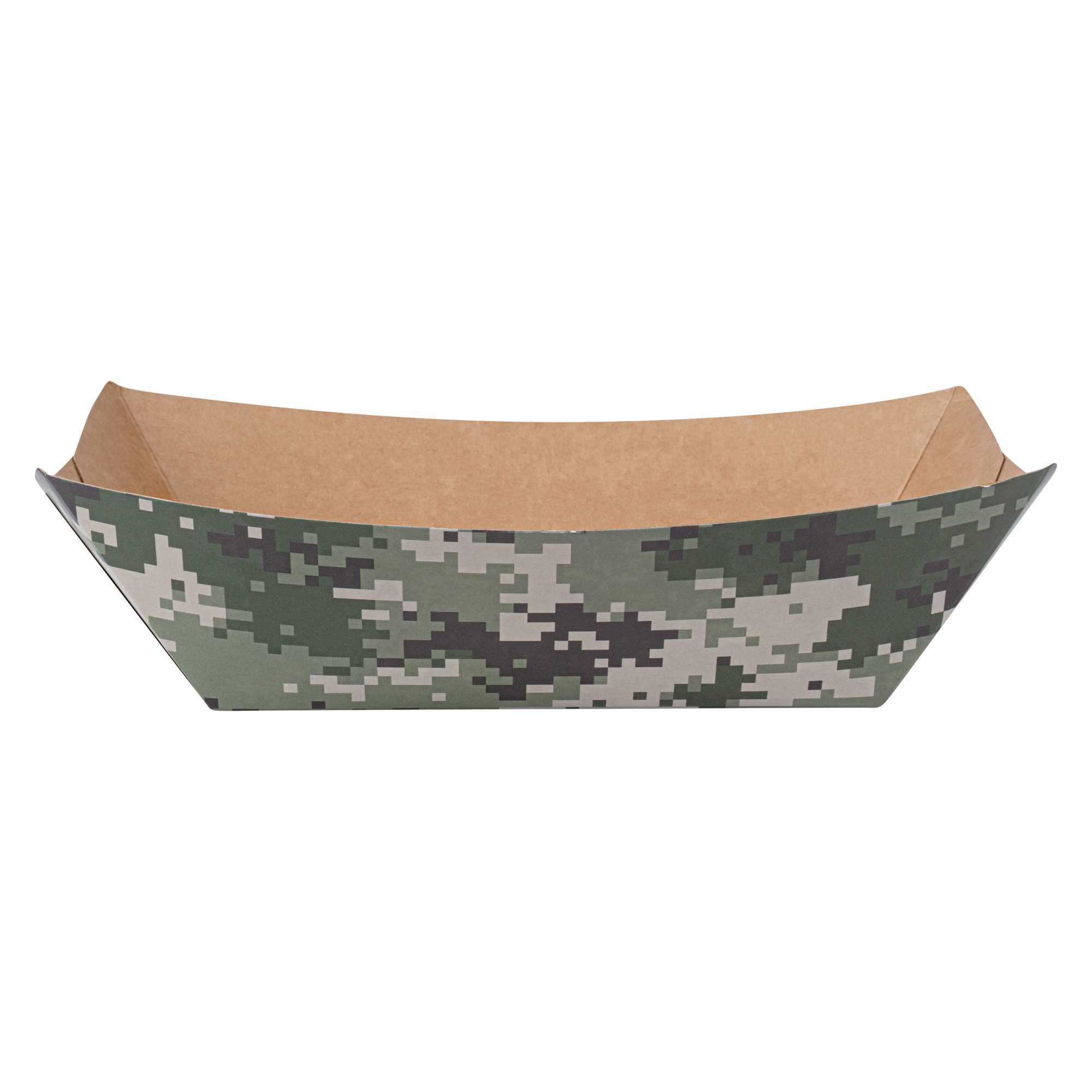 Bio Tek 1 lb Camouflage Paper #100 Food Tray / Boat - 5 1/2" x 3 1/2" x 2" - 50 count box