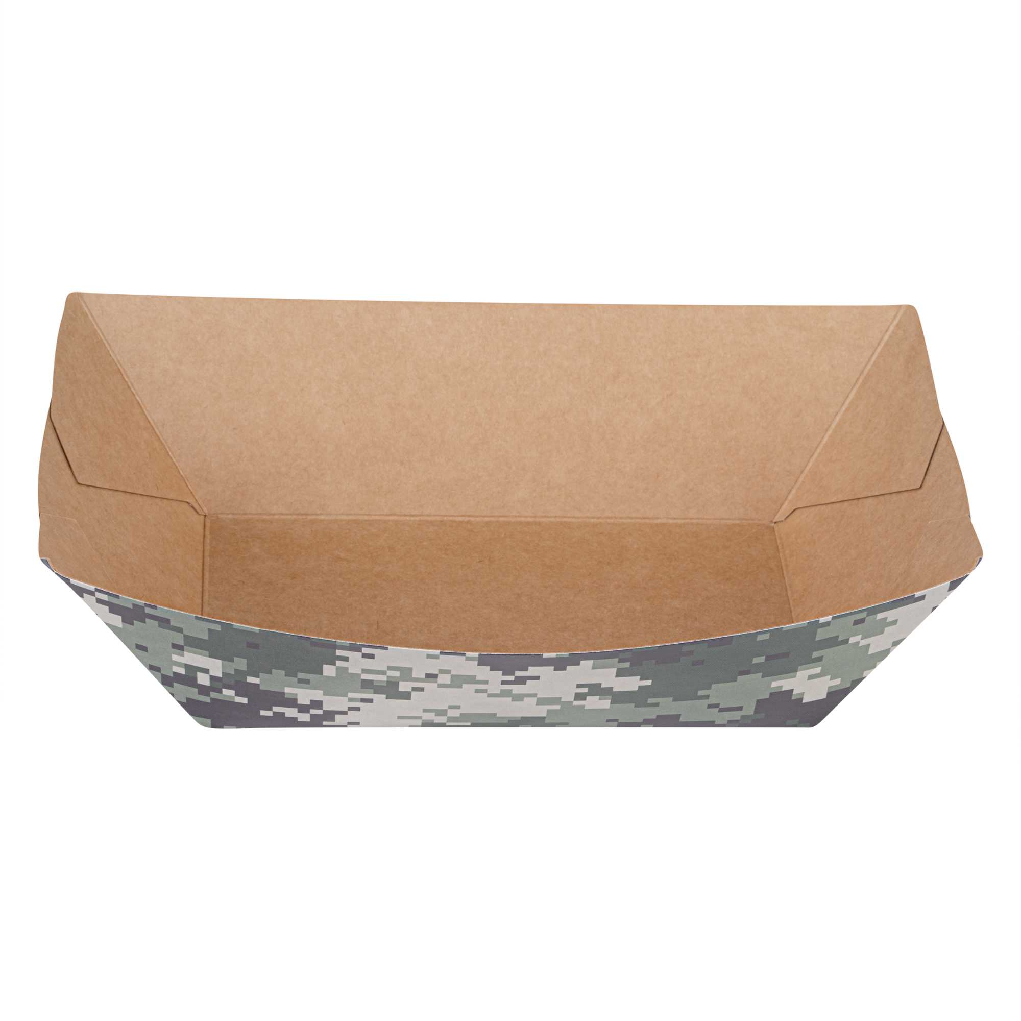 Bio Tek 1 lb Camouflage Paper #100 Food Tray / Boat - 5 1/2" x 3 1/2" x 2" - 200 count box