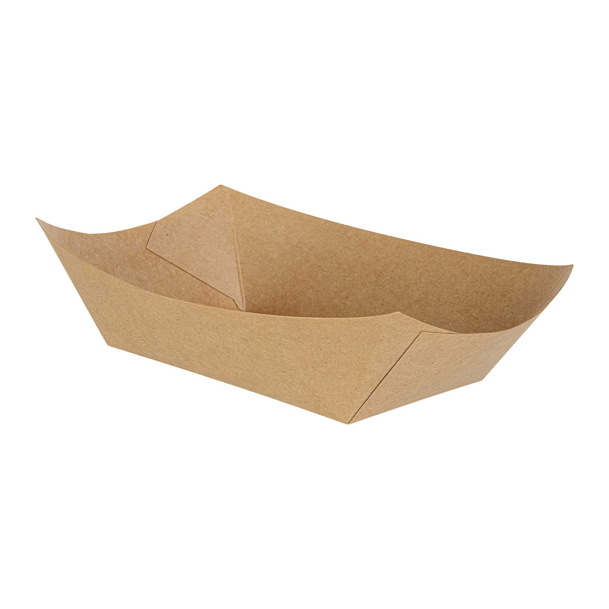 Bio Tek 1 lb Kraft Paper #100 Food Tray / Boat - 5 1/2" x 3 1/2" x 2" - 50 count box
