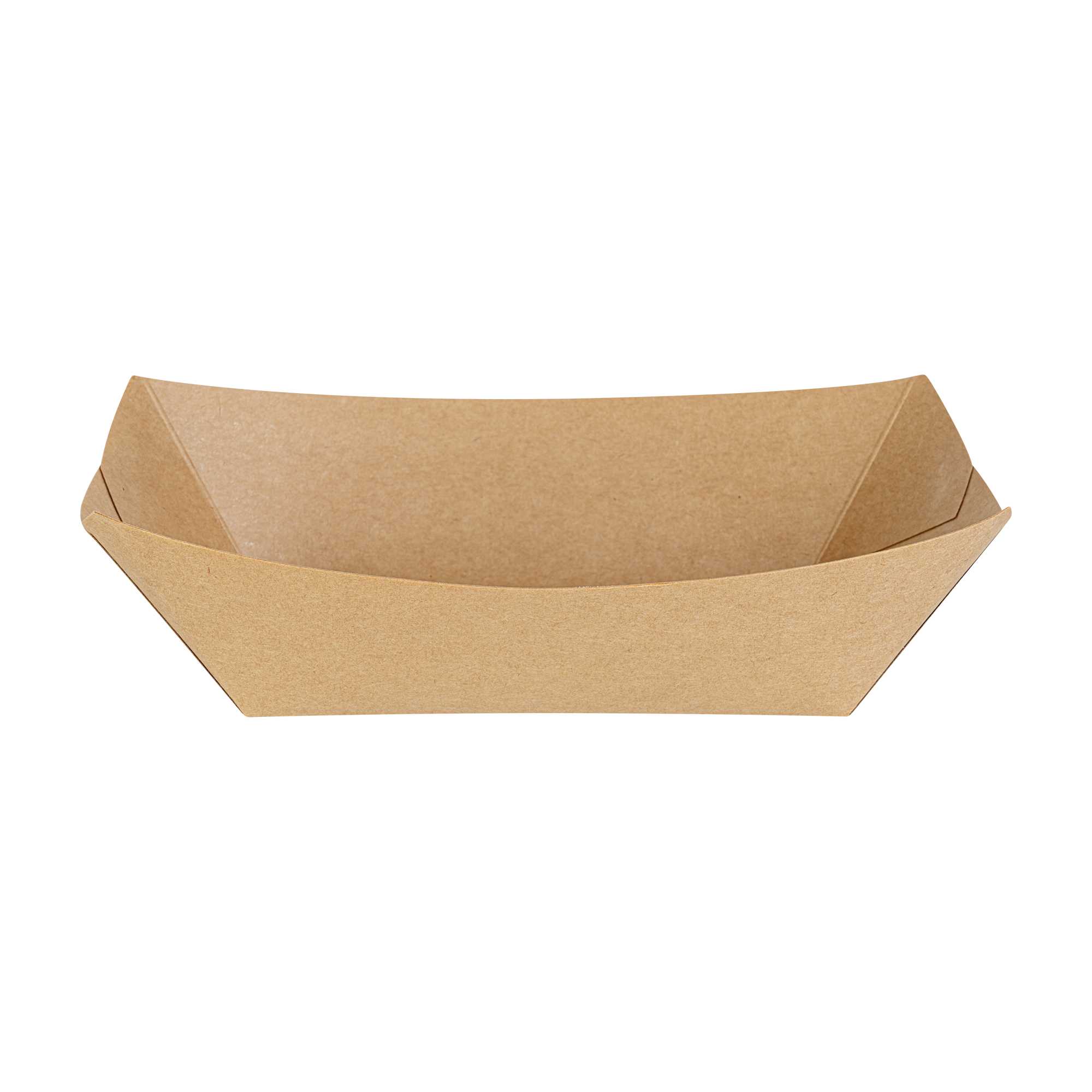 Bio Tek 1 lb Kraft Paper #100 Food Tray / Boat - 5 1/2" x 3 1/2" x 2" - 50 count box