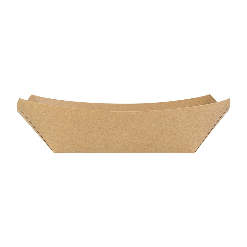 Bio Tek 1 lb Kraft Paper #100 Food Tray / Boat - 5 1/2" x 3 1/2" x 2" - 50 count box
