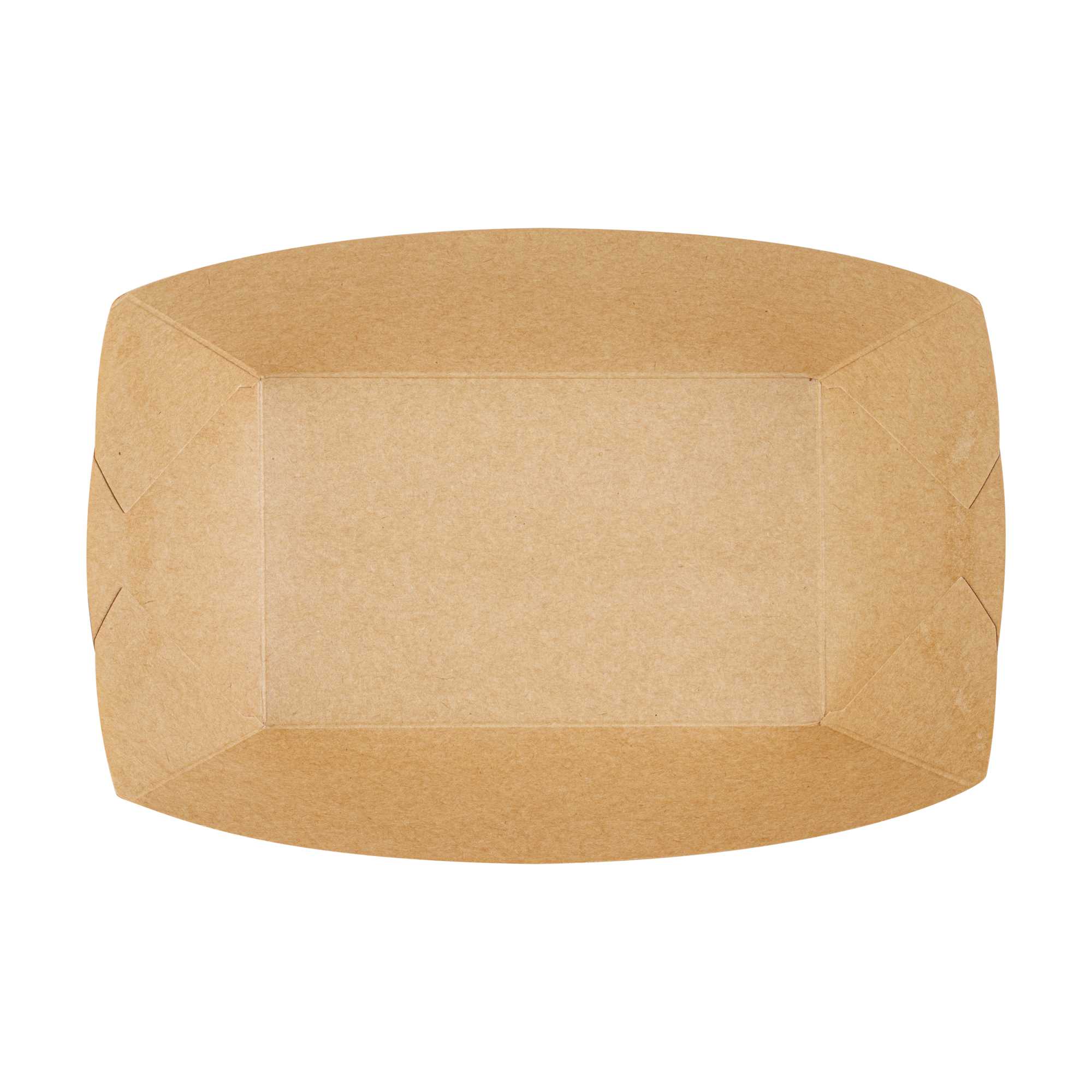 Bio Tek 1 lb Kraft Paper #100 Food Tray / Boat - 5 1/2" x 3 1/2" x 2" - 50 count box