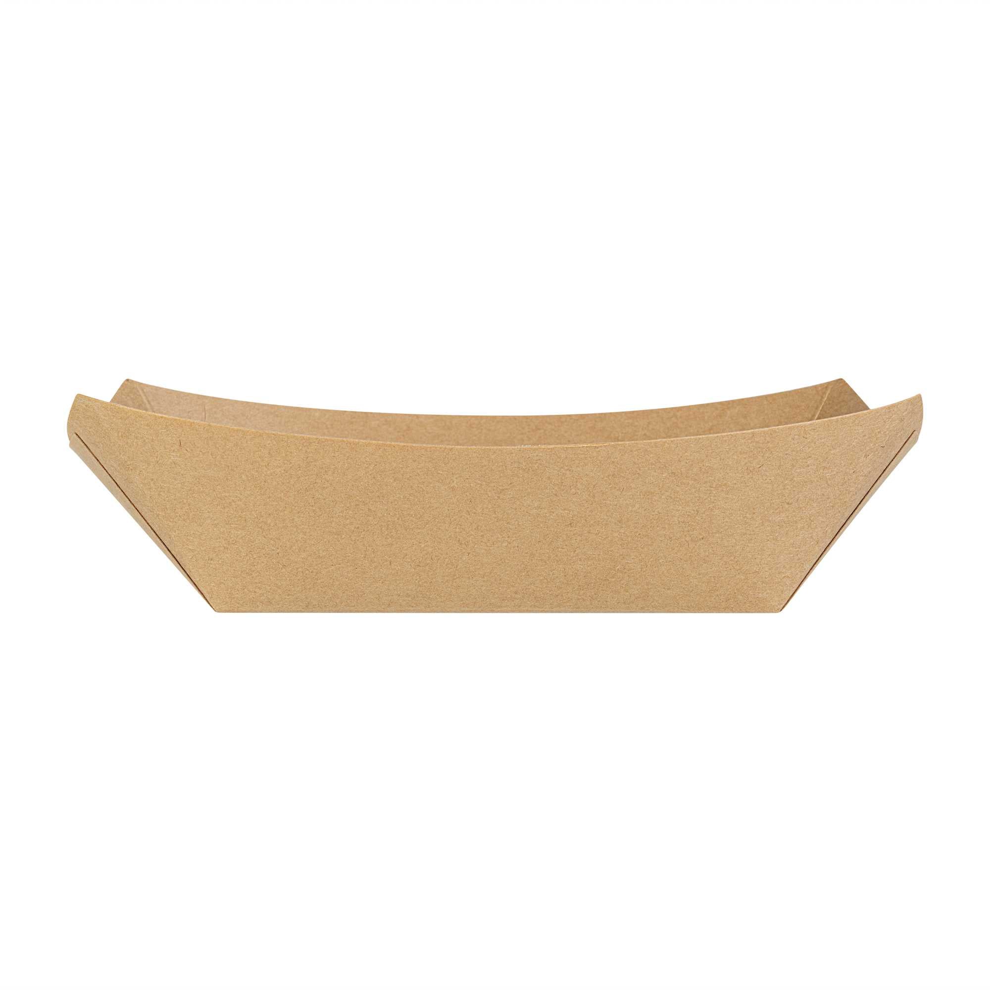 Bio Tek 1 lb Kraft Paper #100 Food Tray / Boat - 5 1/2" x 3 1/2" x 2" - 200 count box
