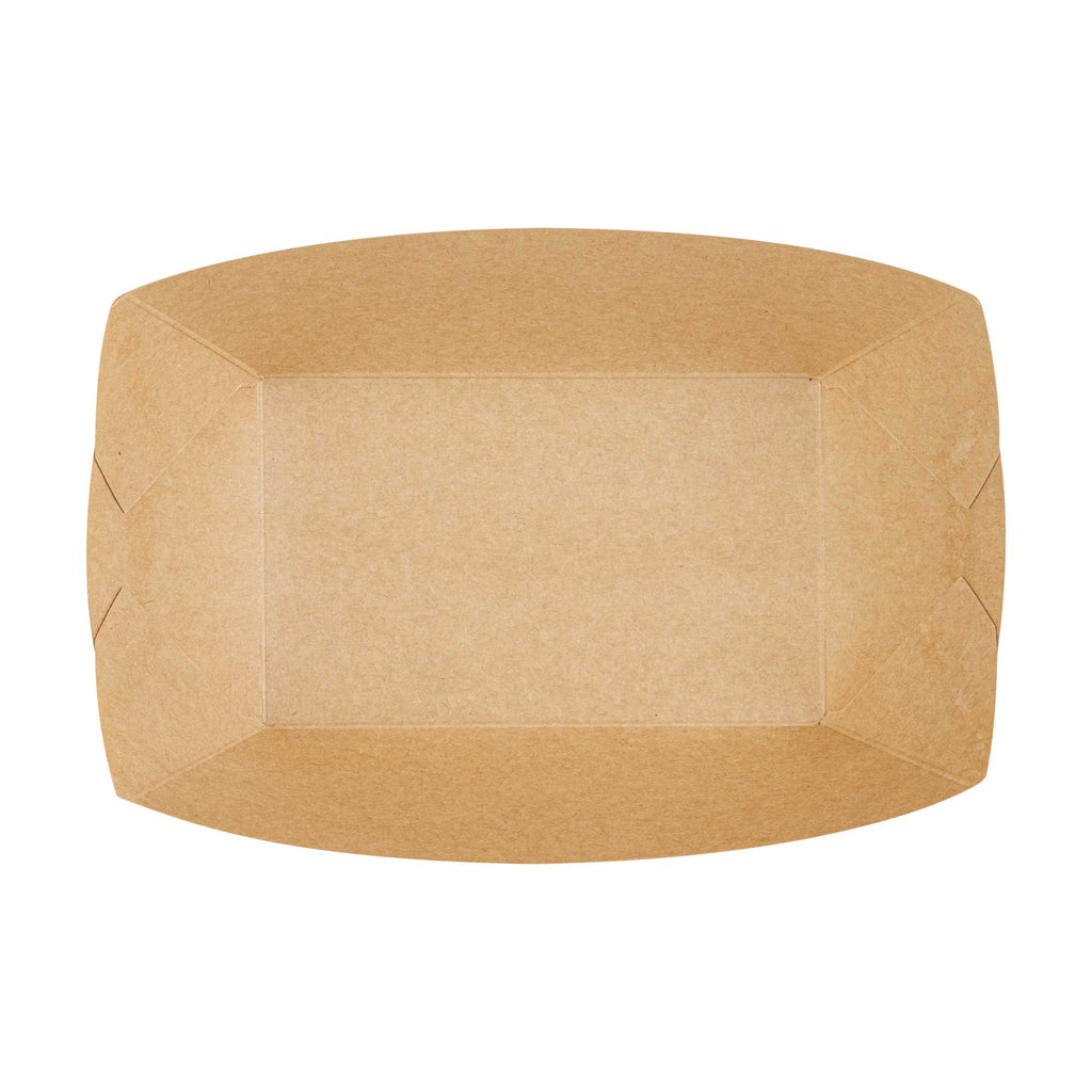 Bio Tek 1 lb Kraft Paper #100 Food Tray / Boat - 5 1/2" x 3 1/2" x 2" - 200 count box