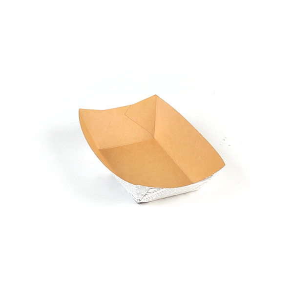 Bio Tek 1 lb Newsprint Paper #100 Food Tray / Boat - 5 1/2" x 3 1/2" x 2" - 200 count box