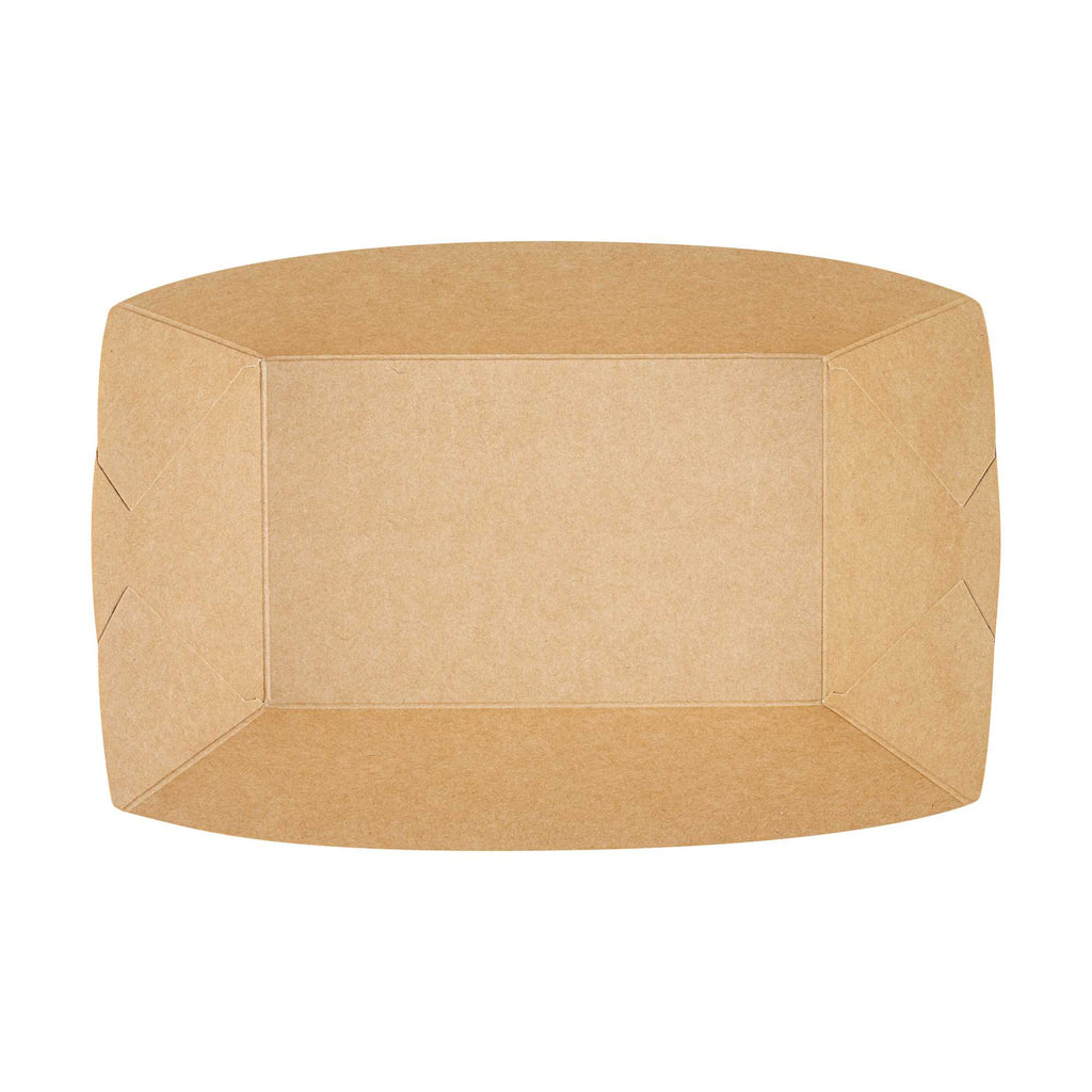 Bio Tek 1 lb Newsprint Paper #100 Food Tray / Boat - 5 1/2" x 3 1/2" x 2" - 200 count box