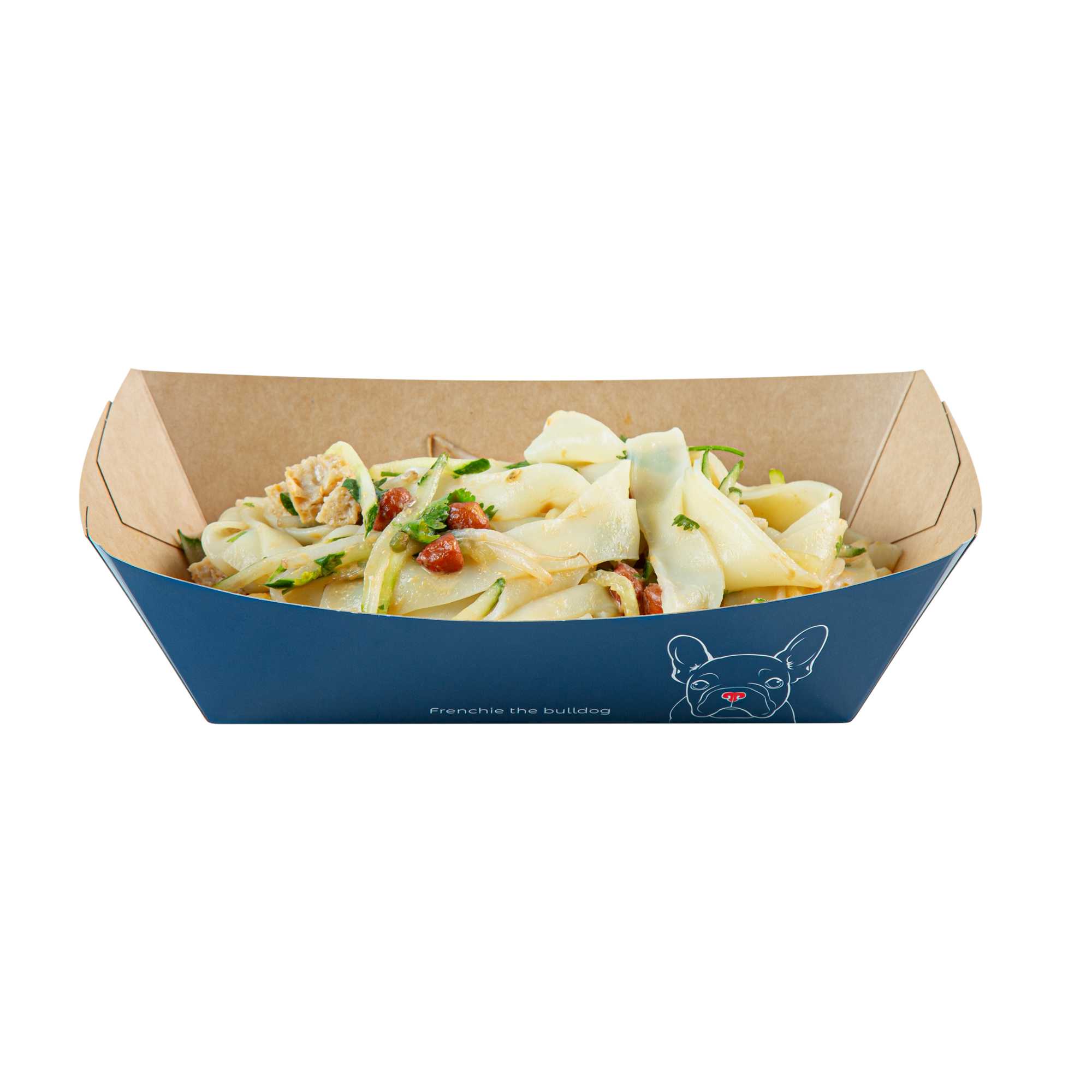 Bio Tek 2 lb Frenchie Paper #200 Food Tray / Boat - 6 1/2" x 3 3/4" x 2 1/4" - 50 count box
