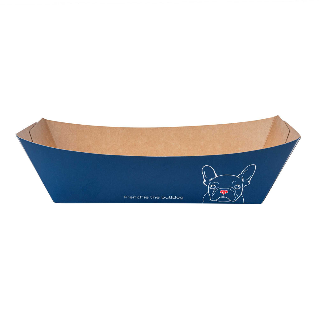 Bio Tek 2 lb Frenchie Paper #200 Food Tray / Boat - 6 1/2" x 3 3/4" x 2 1/4" - 50 count box