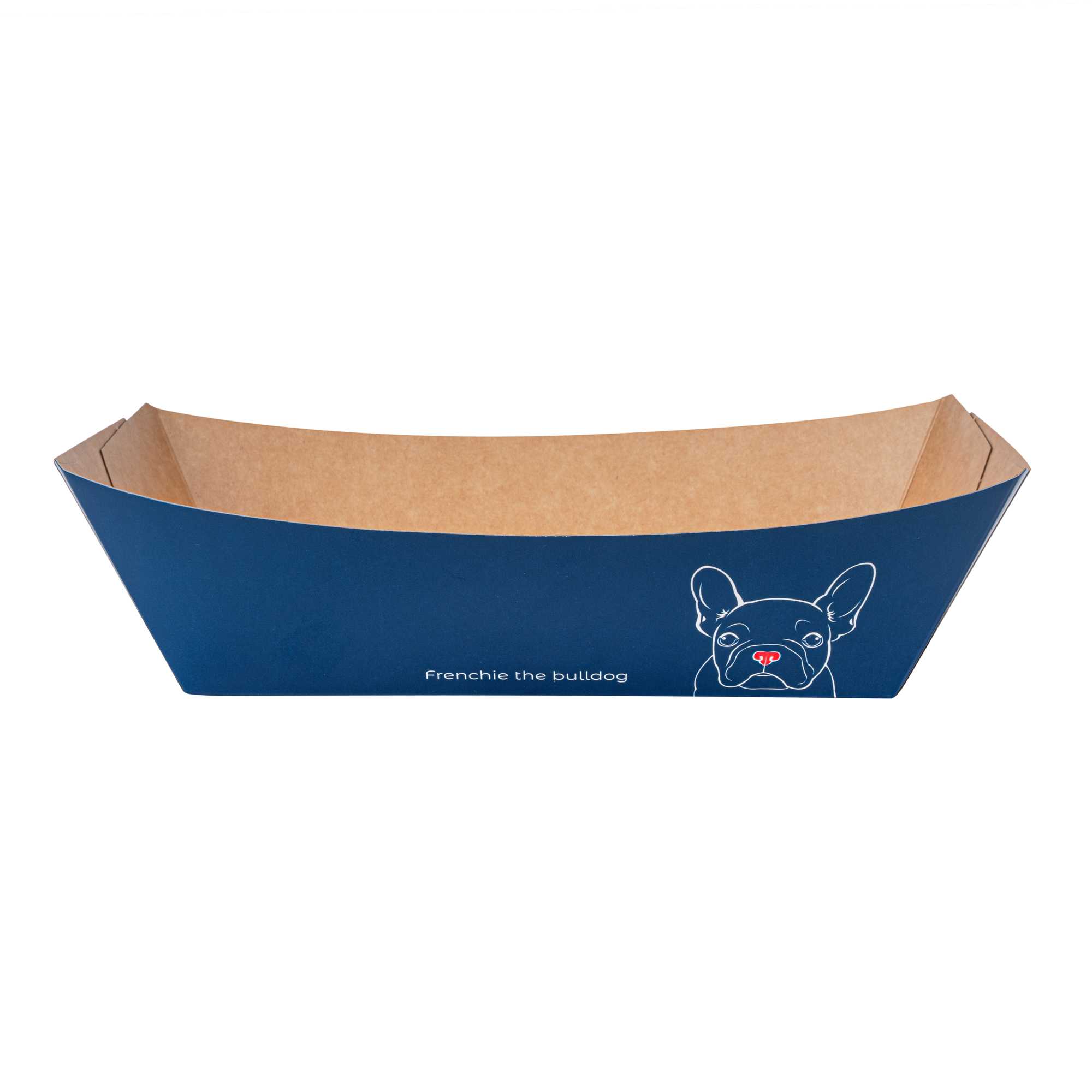 Bio Tek 2 lb Frenchie Paper #200 Food Tray / Boat - 6 1/2" x 3 3/4" x 2 1/4" - 50 count box