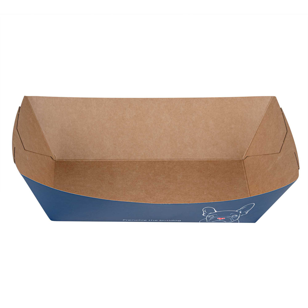 Bio Tek 2 lb Frenchie Paper #200 Food Tray / Boat - 6 1/2" x 3 3/4" x 2 1/4" - 50 count box