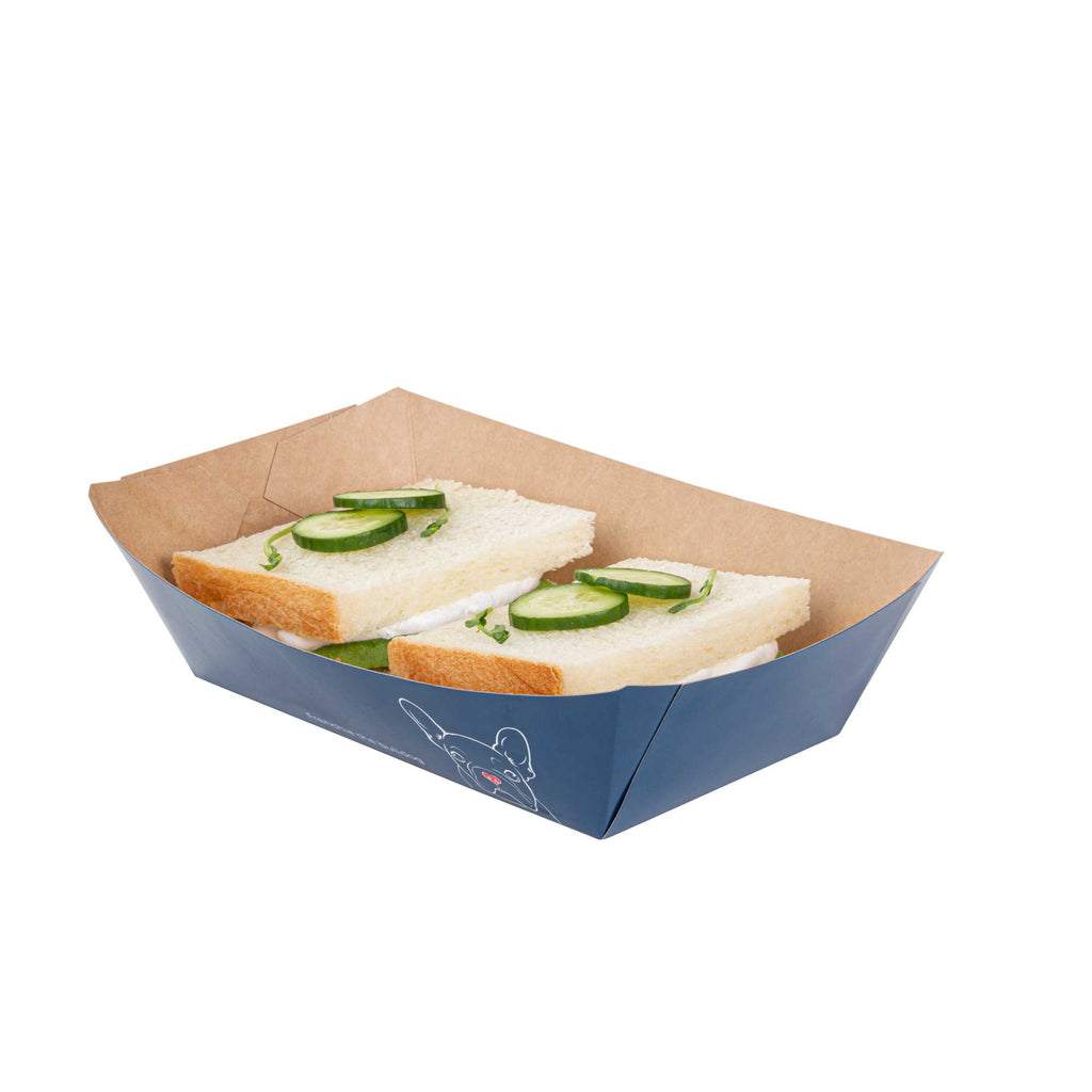 Bio Tek 2 lb Frenchie Paper #200 Food Tray / Boat - 6 1/2" x 3 3/4" x 2 1/4" - 200 count box