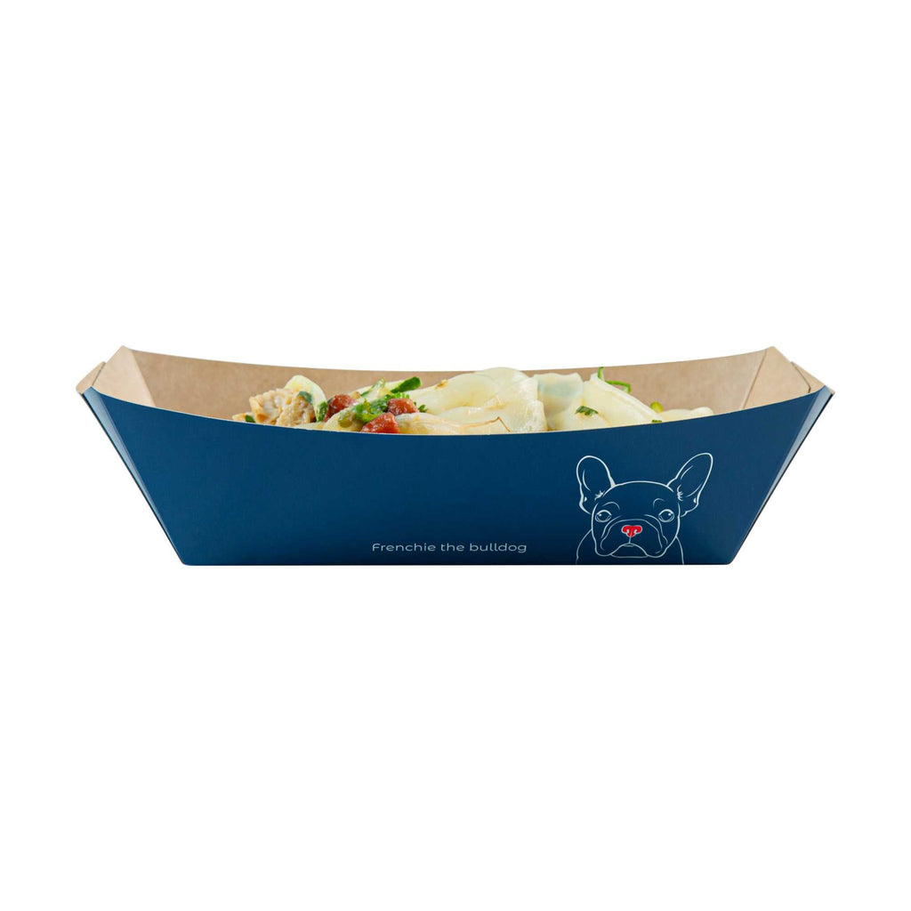 Bio Tek 2 lb Frenchie Paper #200 Food Tray / Boat - 6 1/2" x 3 3/4" x 2 1/4" - 200 count box