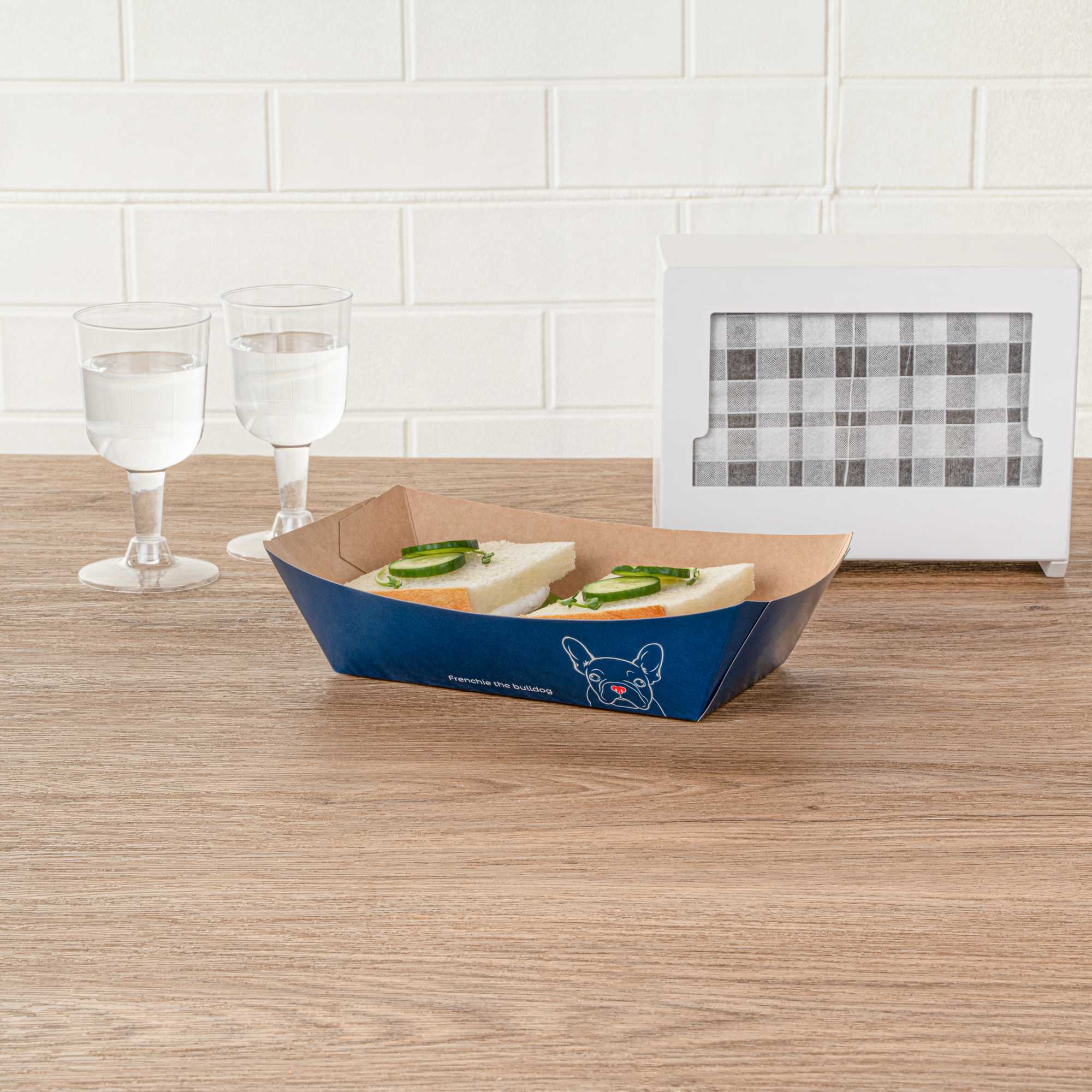 Bio Tek 2 lb Frenchie Paper #200 Food Tray / Boat - 6 1/2" x 3 3/4" x 2 1/4" - 200 count box