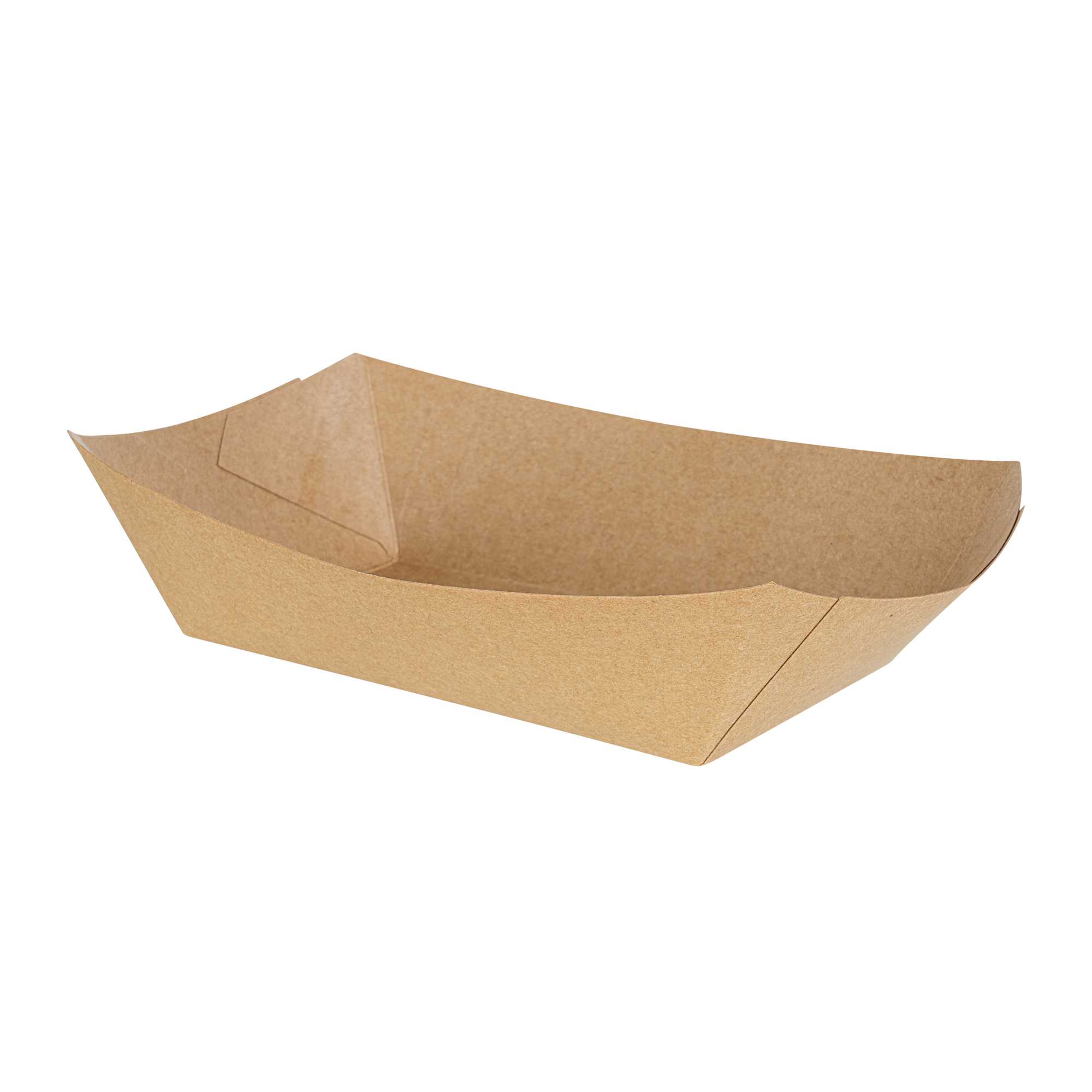 Bio Tek 2 lb Kraft Paper #200 Food Tray / Boat - 6 1/2" x 3 3/4" x 2 1/4" - 50 count box