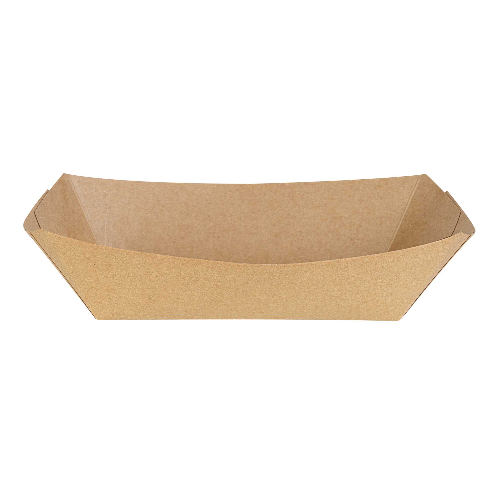 Bio Tek 2 lb Kraft Paper #200 Food Tray / Boat - 6 1/2" x 3 3/4" x 2 1/4" - 50 count box