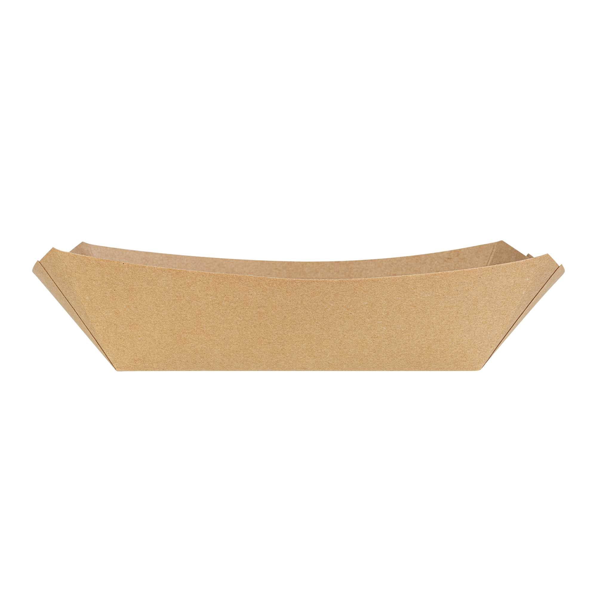 Bio Tek 2 lb Kraft Paper #200 Food Tray / Boat - 6 1/2" x 3 3/4" x 2 1/4" - 50 count box