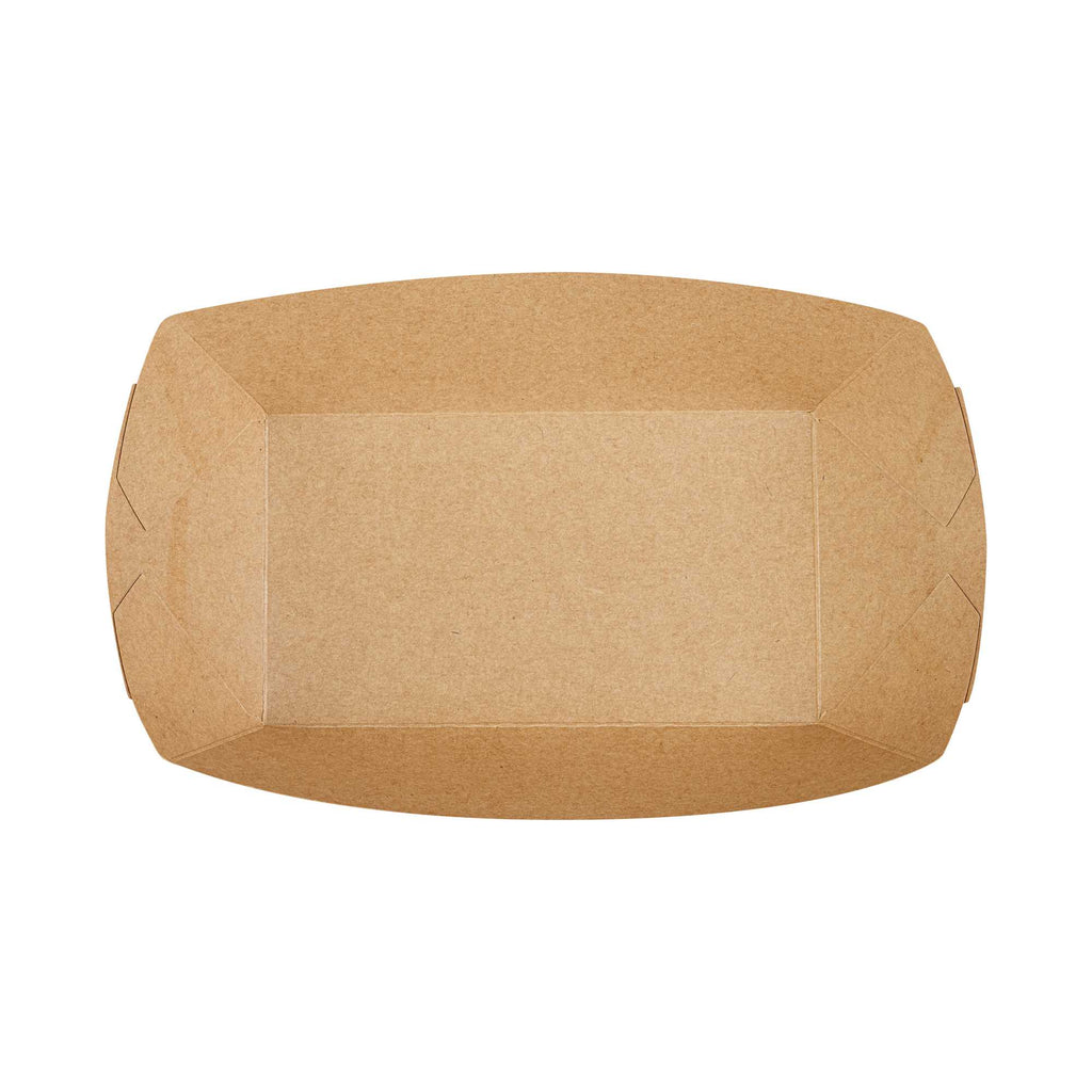 Bio Tek 2 lb Kraft Paper #200 Food Tray / Boat - 6 1/2" x 3 3/4" x 2 1/4" - 50 count box