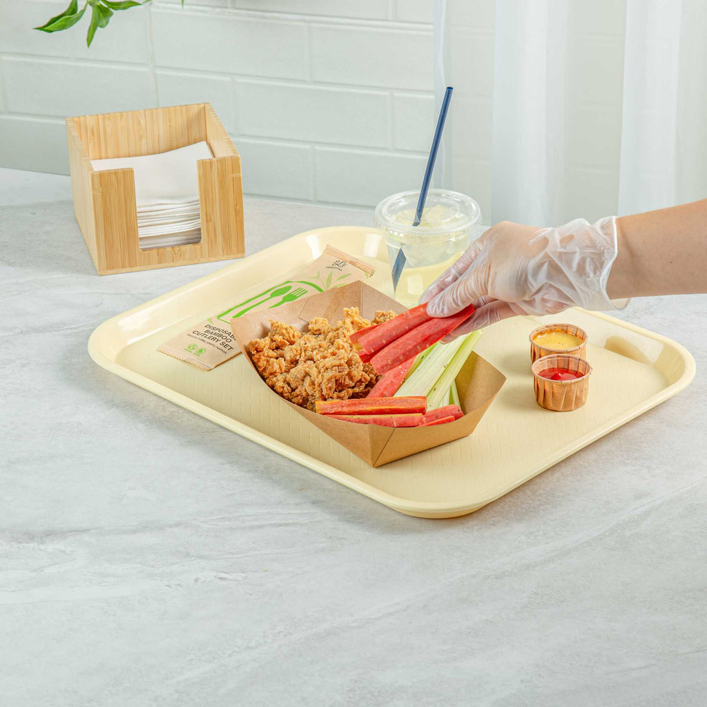 Bio Tek 2 lb Kraft Paper #200 Food Tray / Boat - 6 1/2" x 3 3/4" x 2 1/4" - 50 count box