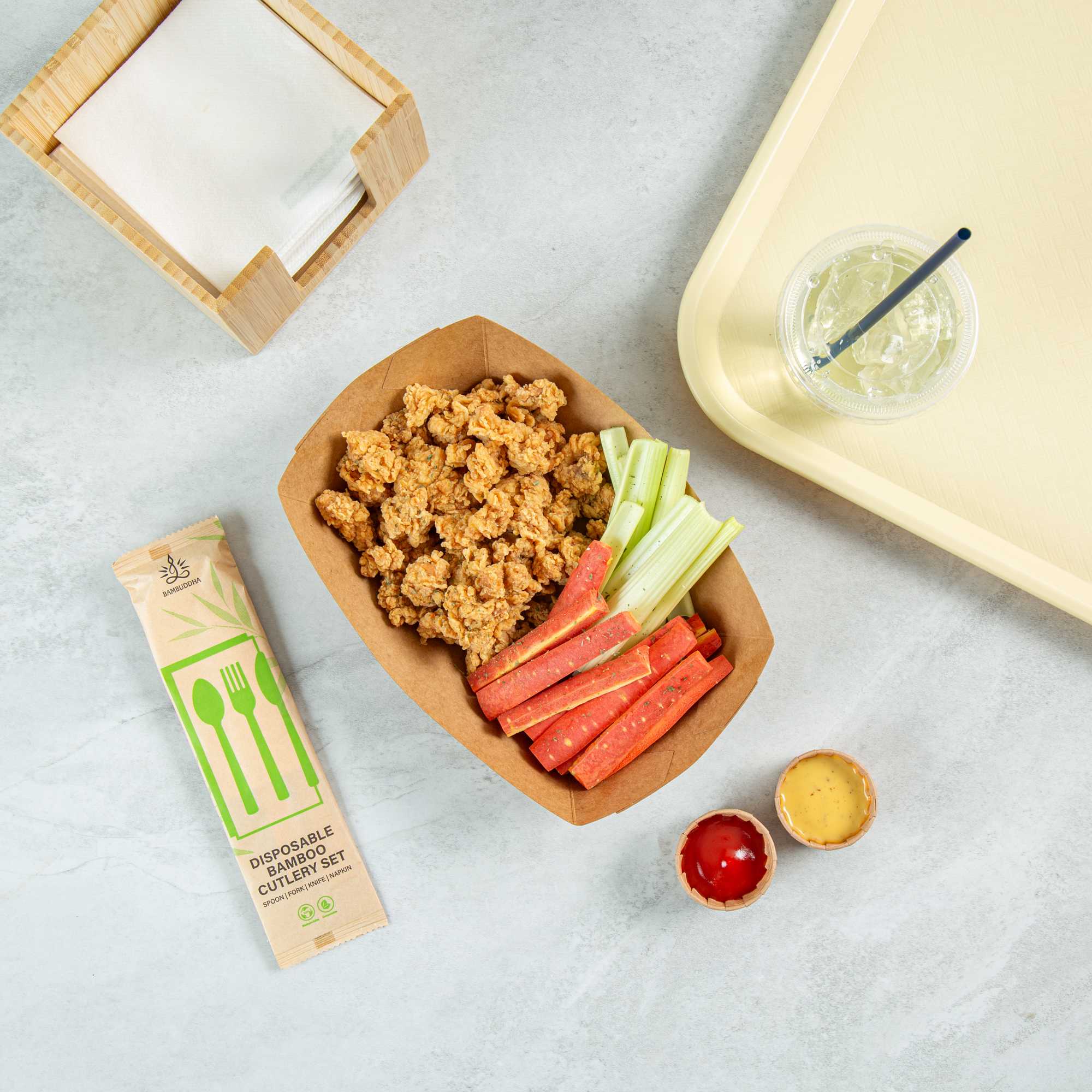 Bio Tek 2 lb Kraft Paper #200 Food Tray / Boat - 6 1/2" x 3 3/4" x 2 1/4" - 50 count box
