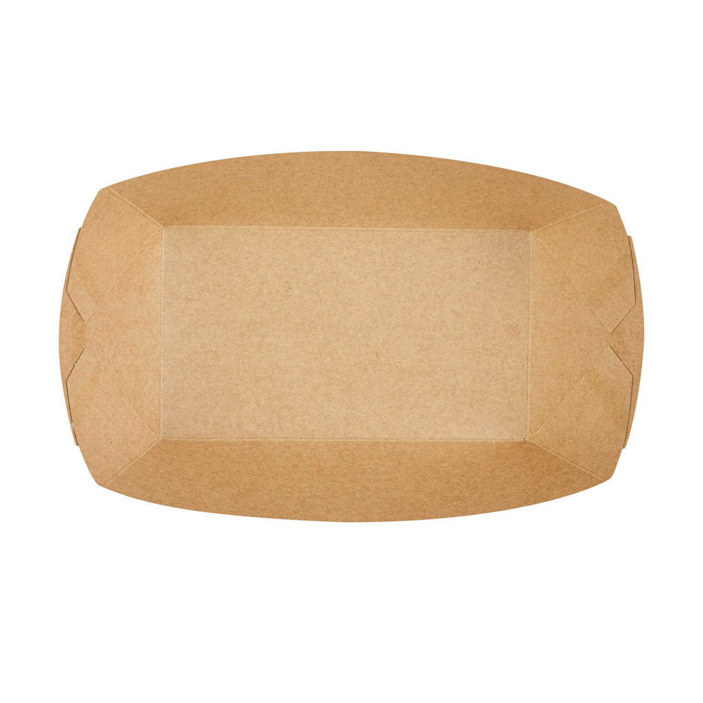 Bio Tek 2 lb Newsprint Paper #200 Food Tray / Boat - 6 1/2" x 3 3/4" x 2 1/4" - 50 count box
