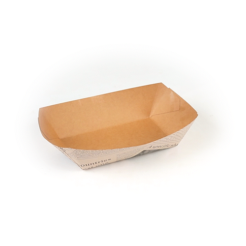 Bio Tek 2 lb Newsprint Paper #200 Food Tray / Boat - 6 1/2" x 3 3/4" x 2 1/4" - 200 count box