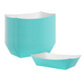 Bio Tek 2 lb Turquoise Paper #200 Food Tray / Boat - 6 1/2" x 3 3/4" x 2 1/4" - 50 count box