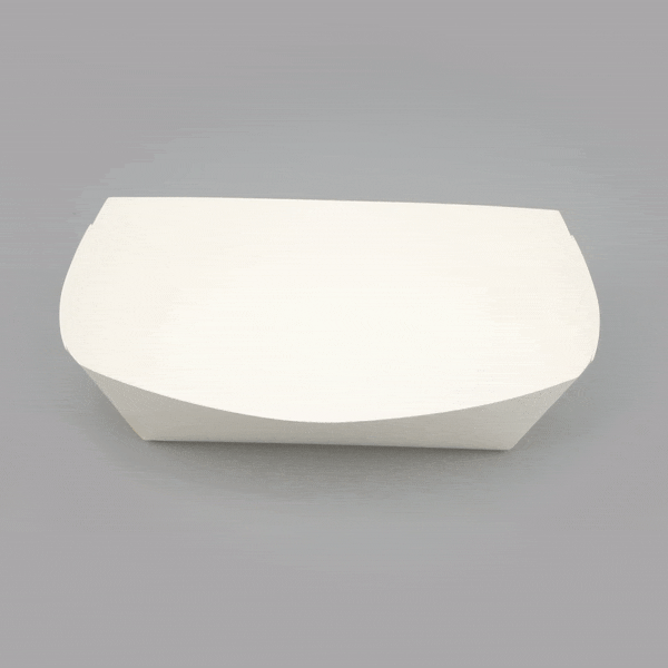 Bio Tek 2 lb White Paper #200 Food Tray / Boat - 6 1/2" x 3 3/4" x 2 1/4" - 200 count box