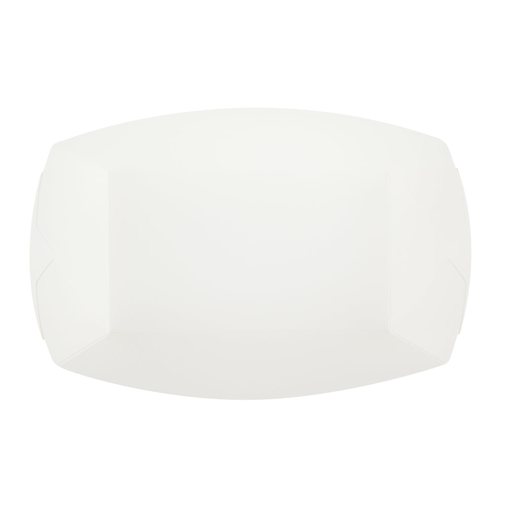 Bio Tek 2 lb White Paper #200 Food Tray / Boat - 6 1/2" x 3 3/4" x 2 1/4" - 200 count box