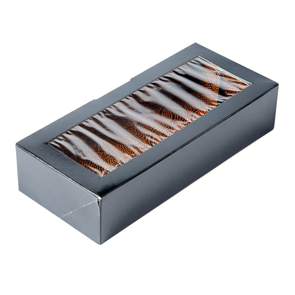 Sakura Vision Black Paper Medium Window Sushi Box - 8" x 3 1/2" x 1 3/4" - 200 count box