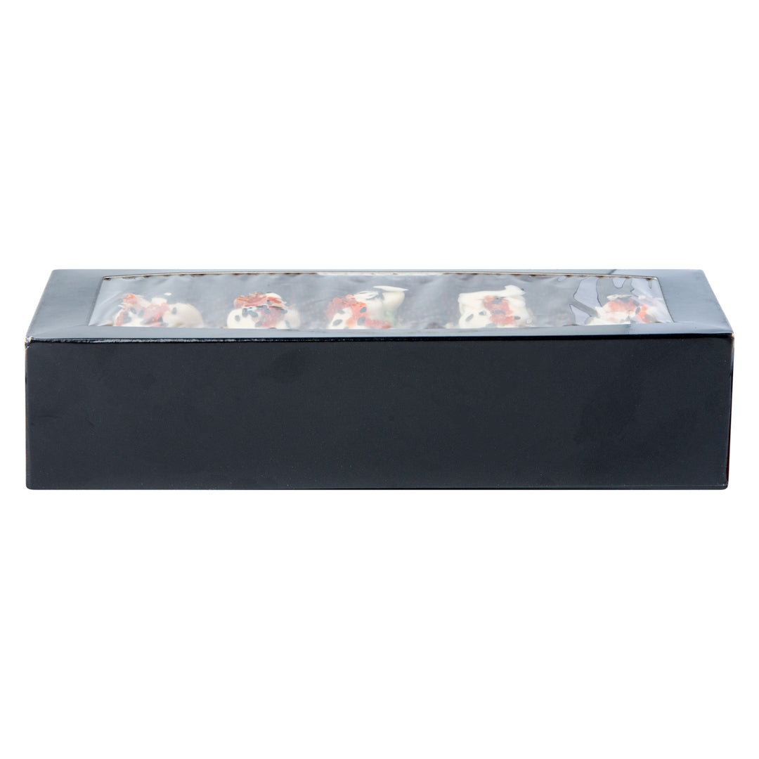 Sakura Vision Black Paper Medium Window Sushi Box - 8" x 3 1/2" x 1 3/4" - 50 count box