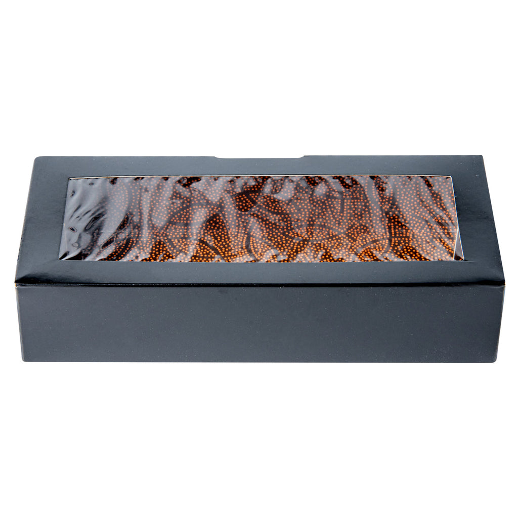 Sakura Vision Black Paper Medium Window Sushi Box - 8" x 3 1/2" x 1 3/4" - 200 count box