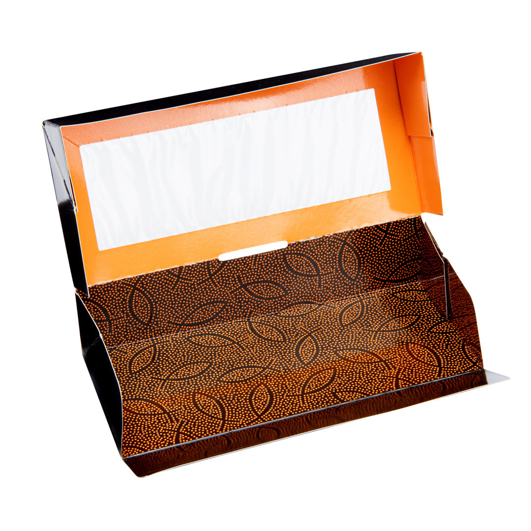 Sakura Vision Black Paper Medium Window Sushi Box - 8" x 3 1/2" x 1 3/4" - 200 count box