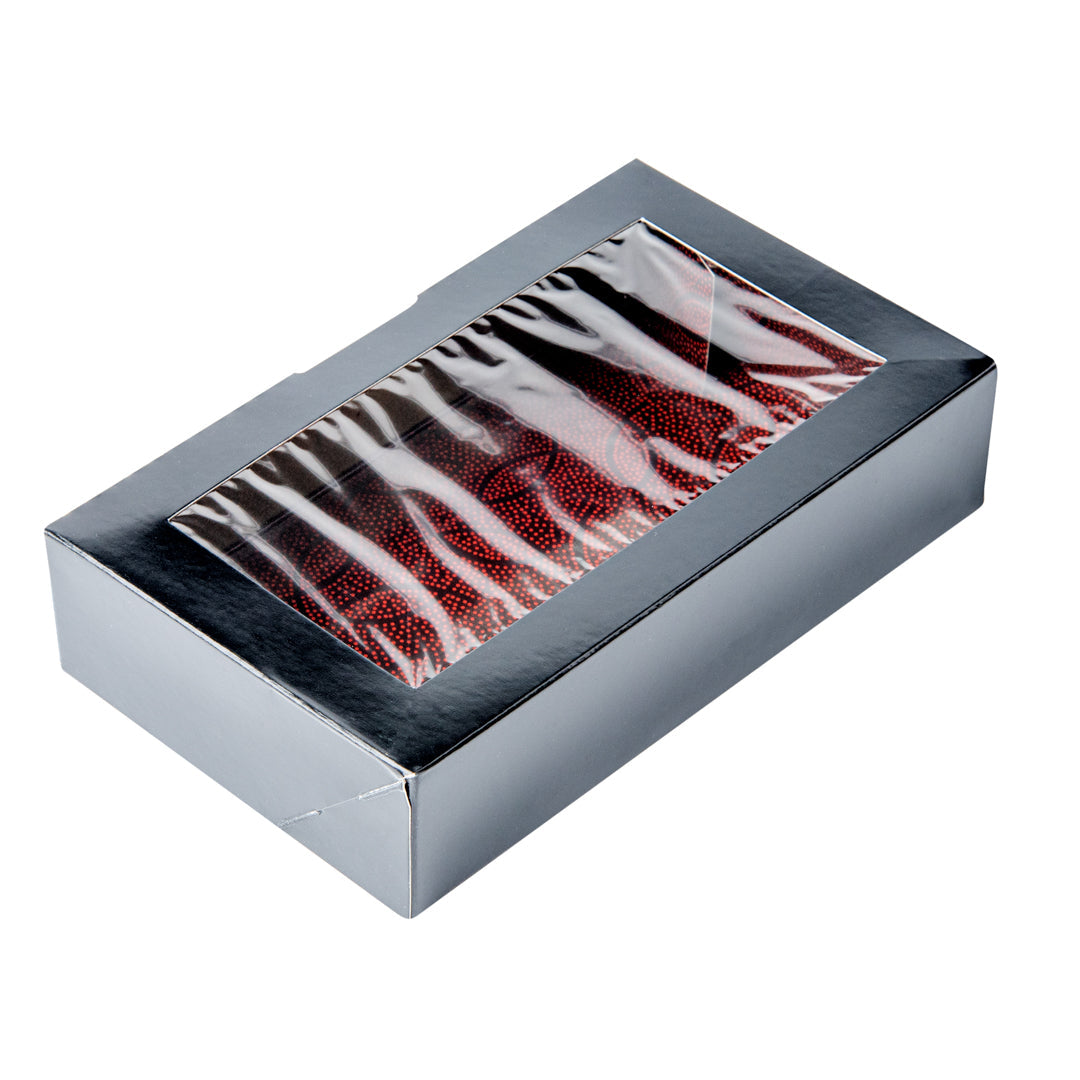 Sakura Vision Black Paper Large Window Sushi Box - 8" x 4 3/4" x 1 3/4" - 200 count box