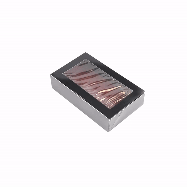 Sakura Vision Black Paper Large Window Sushi Box - 8" x 4 3/4" x 1 3/4" - 200 count box