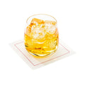Luxenap Ecru Cotton Cocktail Napkin - Red Stitch, Organic, Disposable - 4 1/2" x 4 1/2" - 500 count box
