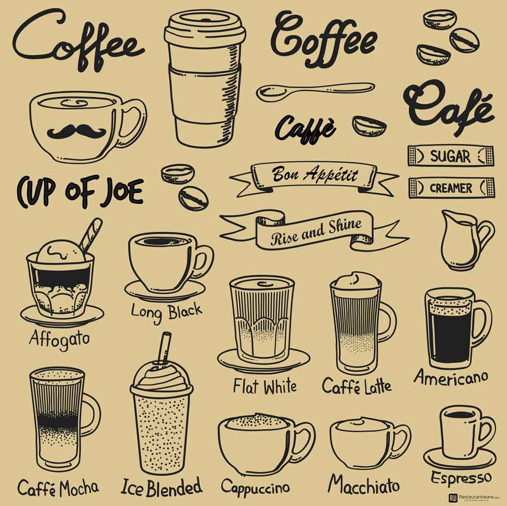 Gastronomia Kraft Paper Coffee Shop Wrap and Pastry Liner - Cup of Joe, Greaseproof - 12" x 12" - 500 count box