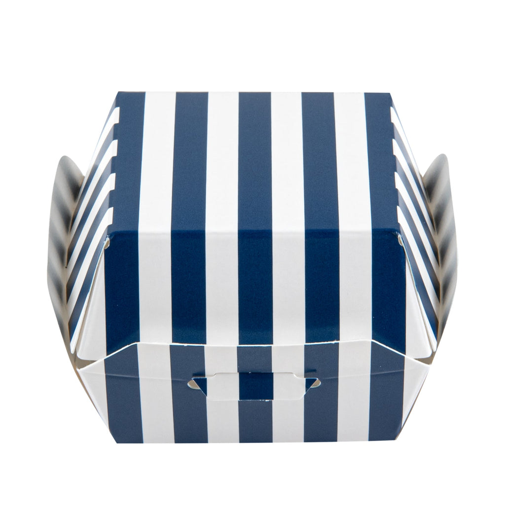 Bio Tek Blue and White Stripe Paper Slider Box - 2 1/2" x 2 1/2" x 2" - 100 count box